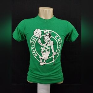 Vintage 90's Logo 7 Printed T-Shirt Boston Celtics,Color:Green,Size:S(34-36)